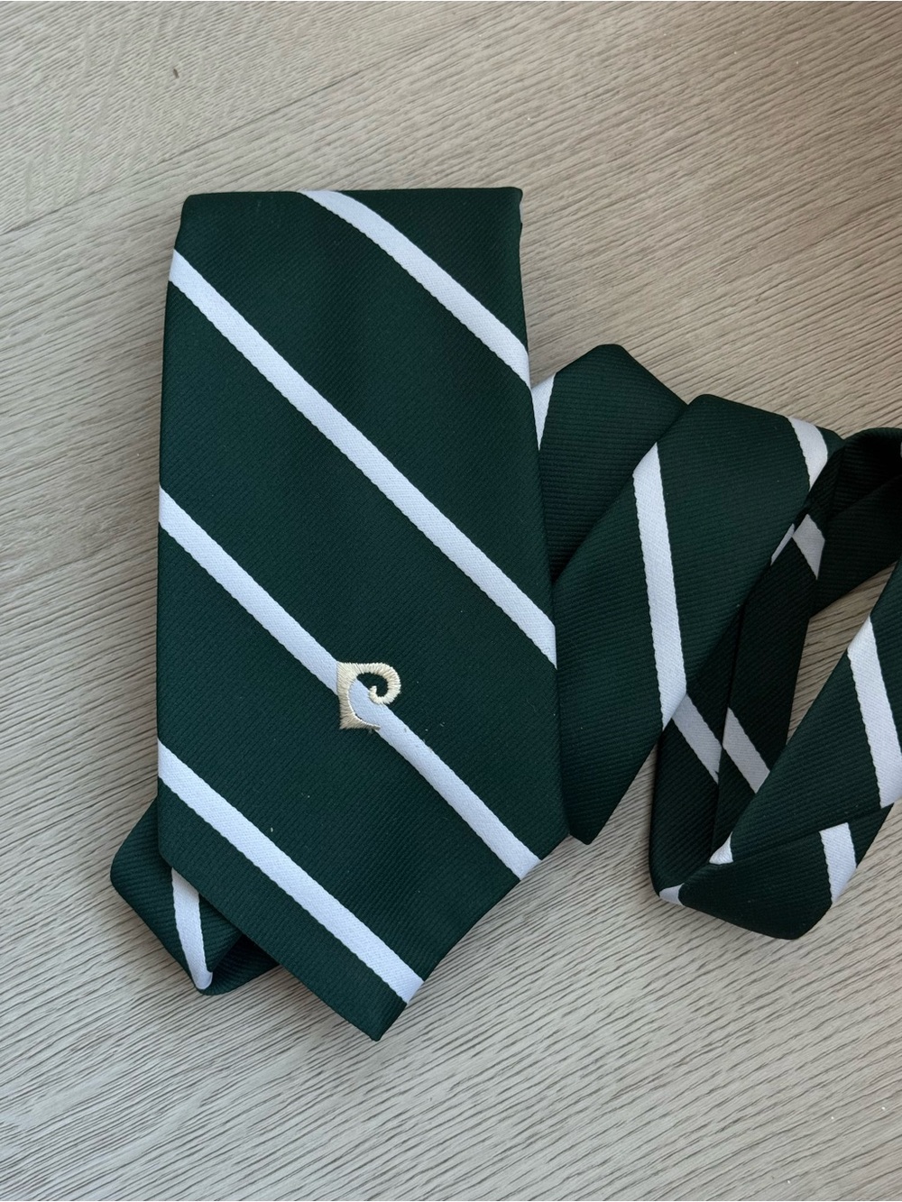 Vintage Pierre Cardin Tie Dark Green Diagonal Stripe